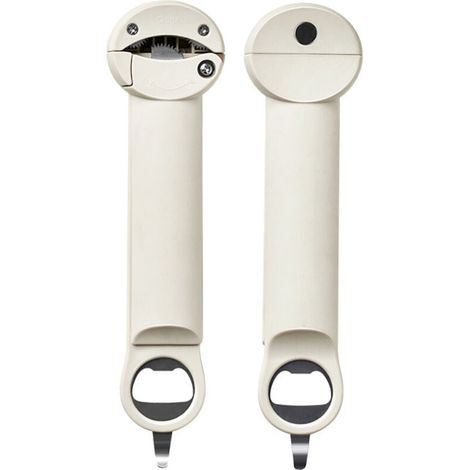 Abridor de botellas multifunción - sacacorchos - abrebotellas - abrebotellas de aluminio, color blanco roto - utensilio de cocina - abrebotellas retráctil de acero inoxidable (1/4)