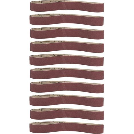 10pcs Ceinture de ponçage Ceinture abrasive d'alumine Bande de ponçage Meulage des bandes de papier abrasif 520×20(400) (1/5)