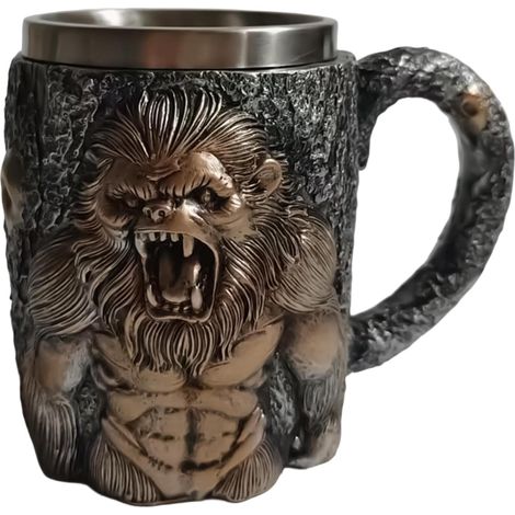 Caf Au Design Singe Enrag Pour Hommes 400ml Mug En R sine (1/5)