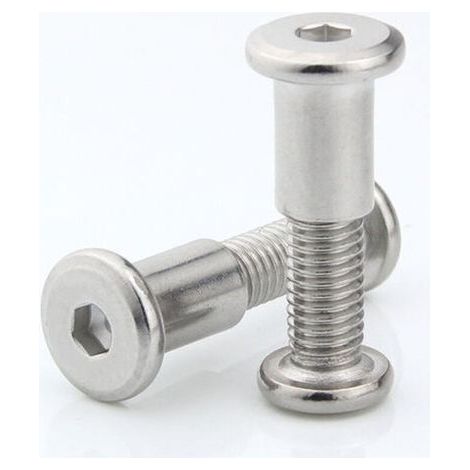 Hexagonal Fixing Bolts Furniture Connection Screws M6 x 35MM Threaded Cabinet Connector, 10 Pcs
