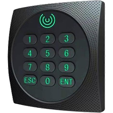 Lecteur RFID Wiegand KR602M 34/26 bits (13,56 MHz) pour le contrôle d'accès, compatible avec les cartes, le NFC et les mots de passe, avec clavier et affichage LED. - JBMEDIA (1/4)