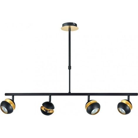 BEETHOVEN lampada lineare 4 luci nero-oro gu10 Fabrilamp (1/4)