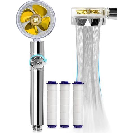 Douchette, Pommeau de Douche Anti Calcaire Economie Deau(Gold) (1/5)