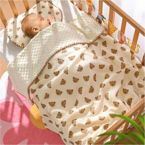 Couverture bébé imprimée ours polaire douce et respirante pour crèche et maternelle été fraîche (1/5)