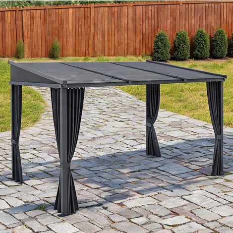 Tonnelle de jardin coloris gris foncé 365 x 255 x 242 cm (1/5)