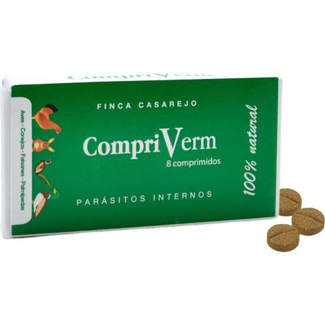 CompriVerm – Complemento nutricional en comprimidos para aves de corral (anátidas, gallinas, faisanes) – Apoyo digestivo –  8 comprimidos