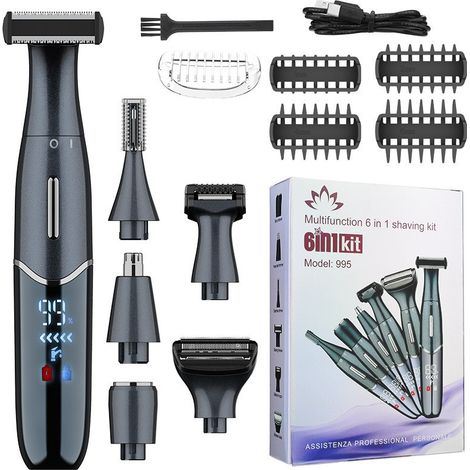 Rasoir pour femmes 6-en-1, nouveau modèle 2025 Elios, rasoir polyvalent pour femmes pour bikini, étanche IPX7, avec chargeur USB, pour ligne de bikini, jambes, aisselles
