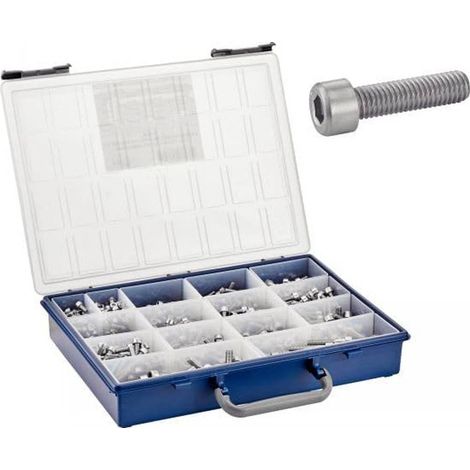 Coffret 620 Pcs Vis Métaux Tête Cylindrique Six Pans Creux - DIN 912 - Inox A4 - D-Work (1/4)