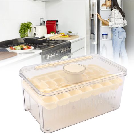 Eiswürfelform aus Silikon für den Kühlschrank. Einfach die Form zusammendrücken, um Eiswürfel zu formen, und diese anschließend mit einem Klick entnehmen. Milchig-weiße Beschichtung. (1/5)