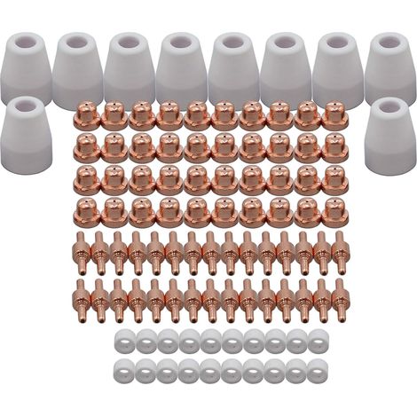 100 pièces Consommables Standard pour Torche Plasma PT 31 LG 40  Buse  Électrode  Écran Céramique  pour Découpeurs Cut 40, Cut 50 et CT 312 (1/4)