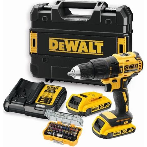 Trapano a percussione DEWALT 18V DCD778D2TA-FR, 65 Nm + 2 batterie da 2 Ah DEWALT