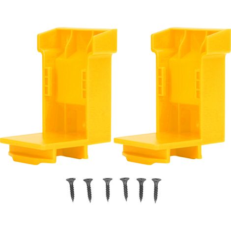 2Pcs Support de Fixation pour Batteries Lithium 18V 20V - Crochet de Rangement pour Perceuse, Accroche Murale Jaune (1/5)