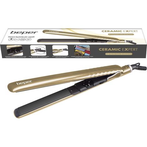 BEPER 40.450GO Haarglätter für glattes, lockiges, gewelltes und welliges Haar, Gold (1/5)