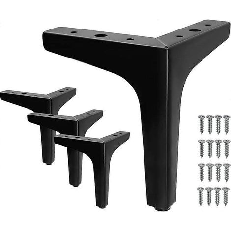 Pieds de meuble réglables 17 cm/7 pouces, ensemble de 4 pieds de meubles plaqués or pieds de table avec embouts triangulaires en métal pieds de canapé de rechange chromés 17 cm/7 pouces. (1/5)