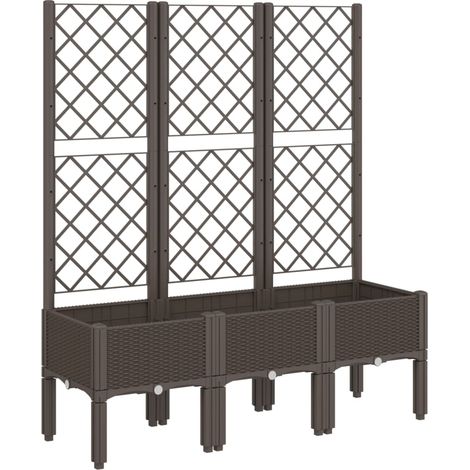 Maison Exclusive - Jardinera con enrejado PP marrón 120x40x142 cm