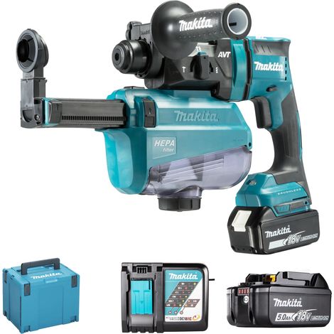 Taladro percutor Makita Batería recargable DHR182RTWJ de 18 V y 5 Ah (1/4)