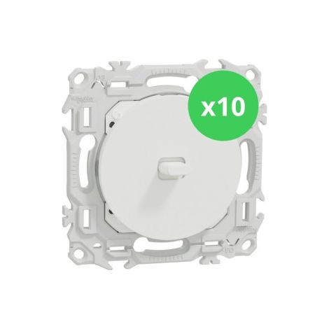 Schneider - Odace 2025 - LOT de 10 Va et Vient ou Poussoir u00e0 levier - Blanc craie - Ru00e9f : S920203 x 10 (1/5)