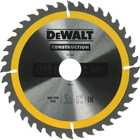 DeWalt Carbide Kreisägeblatt 190 mm 40 Zähne