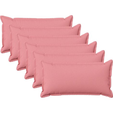 vidaXL Cushion with Pillow HOUTEN 6 pcs Pink Faux Linen (1/5)