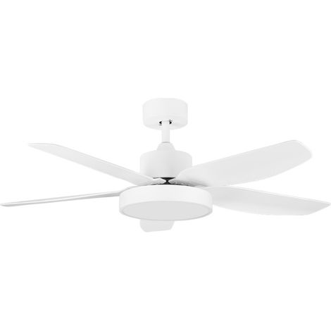 Ventilateur de plafond avec lumière LED  Télécommande  Silencieux  6 vitesses  5 pales de 116 cm  Mode hiver-été