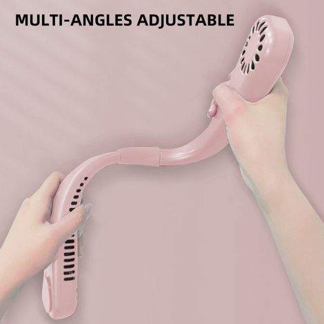 Ventilateur de cou portable sans pales, flux d'air rafraîchissant à 360°, mini ventilateur sans pales rechargeable par USB, 3 vitesses, idéal pour les tâches ménagères, le jardinage, les voyages et le (1/5)