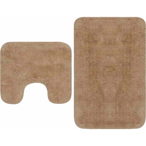 Tapis De Bain Antidérapant - Tapis de salle de bain - 2 pcs - Tissu - Beige - 63x93 cm 3364217 (1/5)
