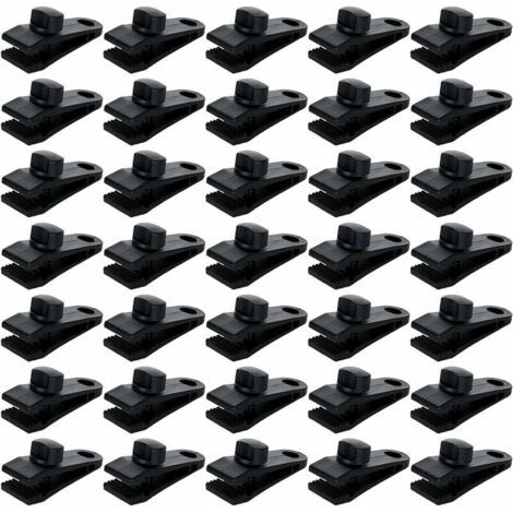 QORVA-Lot De 30 Clip De Bâche Tente, Pince Pour Bâche De Verrouillage, Pince Pour Bache Pince Pour Auvent Fixation Bache Camping Toile Ombrage Bache De Piscine (1/4)