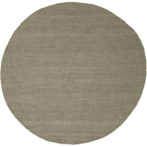Kilim moderne Tapis Fancy - Tapis en laine - 150x150cm, Round - 100% Laine vierge - Tissé main - Gris (1/3)