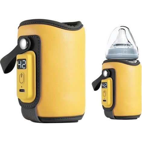 Chauffe biberon portable USB - YSINOBEAR - Régulation intelligente température - Jaune