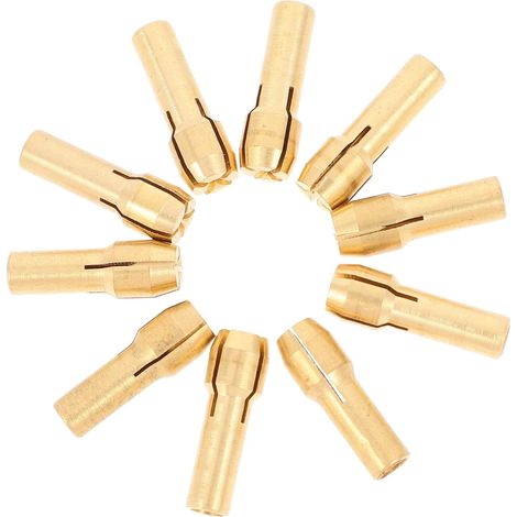 Lot de 10 Set de Set de Pinces de Mandrin en Laiton à 4 Mors pour Mini Perceuse, Serrage Stable, Compatible Accessoires de Meulage Électrique (1/5)