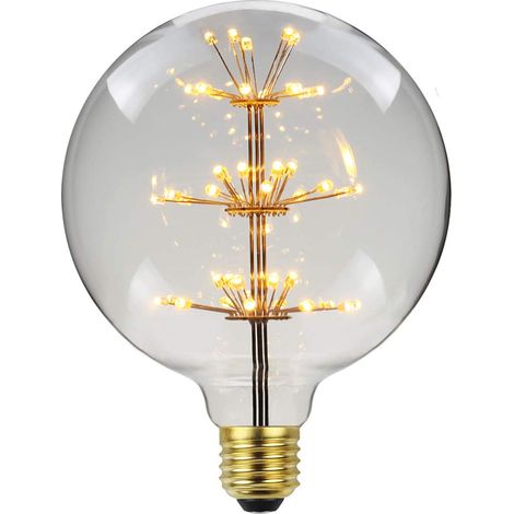 Ampoule LED vintage RVB effet feu d'artifice - Ampoule décorative lumière chaude - E27 220/240 V - Verre G125