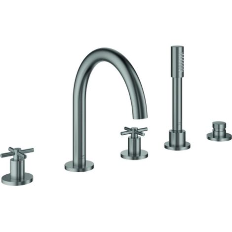 GROHE Batteria a 5 fori per vasca Atrio 29408 FMS maniglia a croce supersteel, 29408DC0