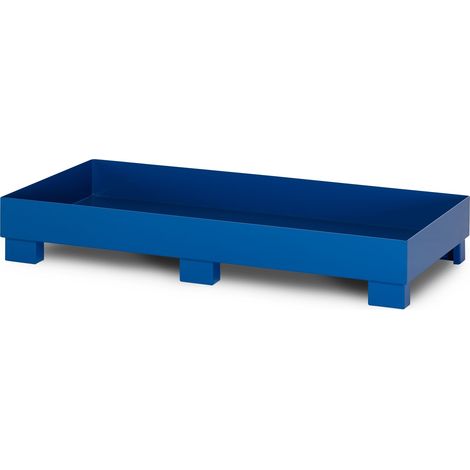 RR Industrietechnik Auffangwanne aus Stahl für 3x 200 Liter Fass ohne Gitterrost RAL 5010 enzianblau