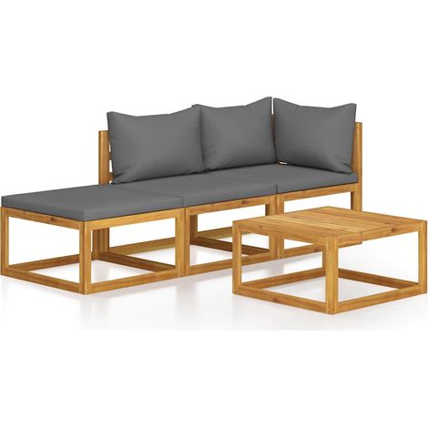Maison Exclusive - Set Divani da Giardino 4 pz con Cuscini in Massello di Acacia (1/5)