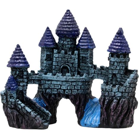 Décoration d'aquarium en forme de château, décorations pour aquarium, cachette en forme de château ancien, ornement château-cachette pour aquarium-Style C (1/5)