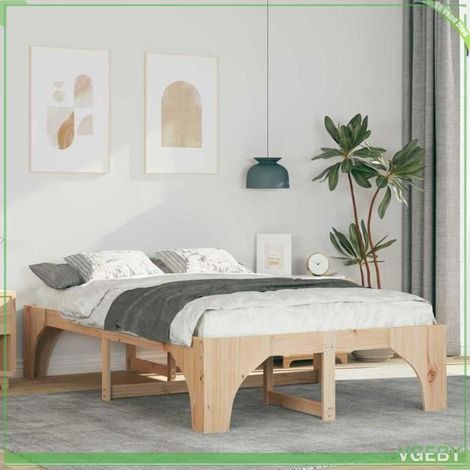 ABI Cadre de lit Marron 120 x 190 cm Pin massif 7291712316296 (1/5)