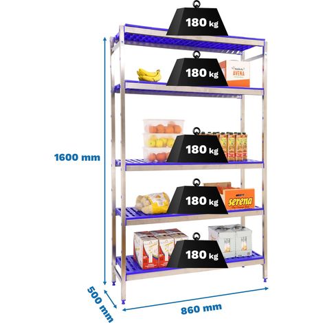Simonrack Mensola Professionale Blu Inox 5 Livelli (1/3)