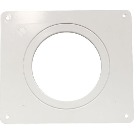 Cache trou de ventilation en abs blanc 190 x 160 mm pour tubes ronds 100/125 mm (1/2)