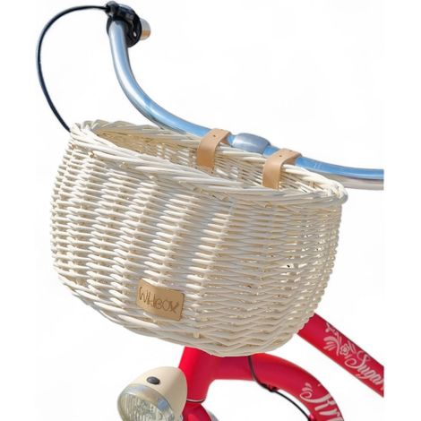 Cestino per bicicletta per bambini in vimini ecrù con cinghie Dumpy (1/5)