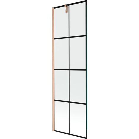Mexen Next mampara de ducha de 1 hoja 60 x 150 cm, rejilla negra, cobre cepillado - 895-060-000-00-77-65 (1/5)