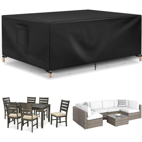 Gartentischabdeckung, 420d Oxford-Gewebe, Gartenmöbelabdeckungen, wasserdicht, staubdicht und UV-beständig, Gartenmöbelabdeckung für den Außenbereich, Gartentischplane (213 x 132 x 74 cm)