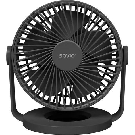 Savio AD-01 ventilateur de bureau noir compact et portable
