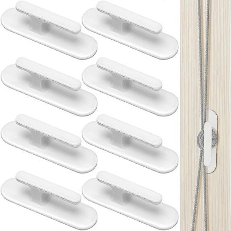Lot de 8 enrouleurs de cordons de stores, crochets de sécurité pour cordons de stores, supports adhésifs pour cordons de stores, supports pour cordons de stores (1/5)