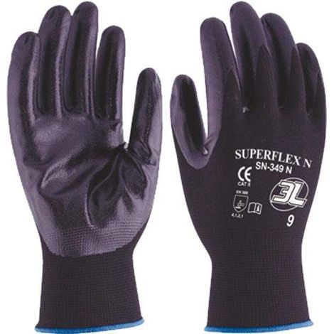 Guante nylon nitrilo Superflex N 3L T-9 (1/4)