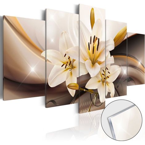 Tableau sur Verre Acrylique "Shiny Lily" 50 x 100 cm (1/2)