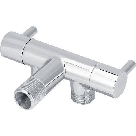 Polierter 2-Wege-Wasserhahn aus Messing, Wasseranschluss für Toilette und Waschmaschine, Wasserhahnanschluss (1/5)