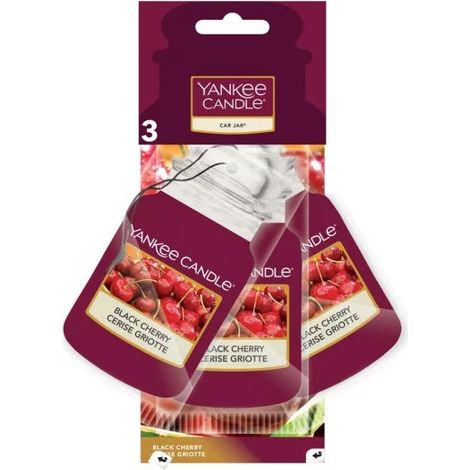 Candela profumata Yankee Candle Car Jar Bonus Black Cherry Car Fragrance 3x15g (1/2)