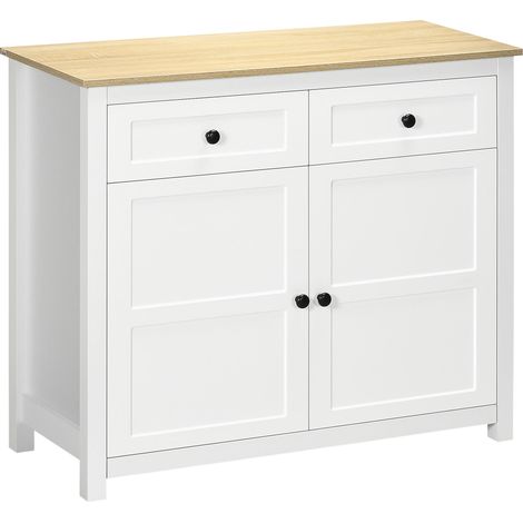 Buffet Commode NIELS blanc et bois clair (1/5)