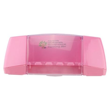 Support pour brosse à dents avec ventouse 2-en-1 rose, organisateur multifonctionnel avec 5 compartiments de rangement (1/5)