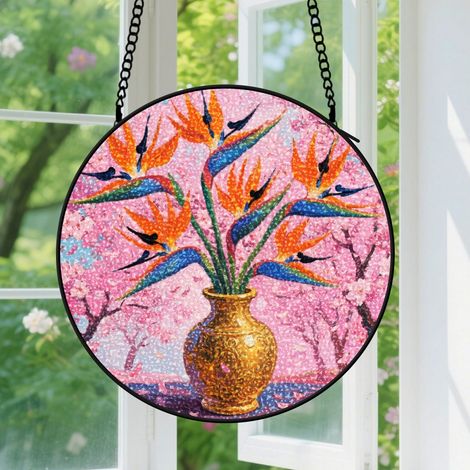 20cm Suspension vitrail pour fenêtre, accroche-soleil floral pour porte, décoration intérieure, cadeaux pour maman (1/5)